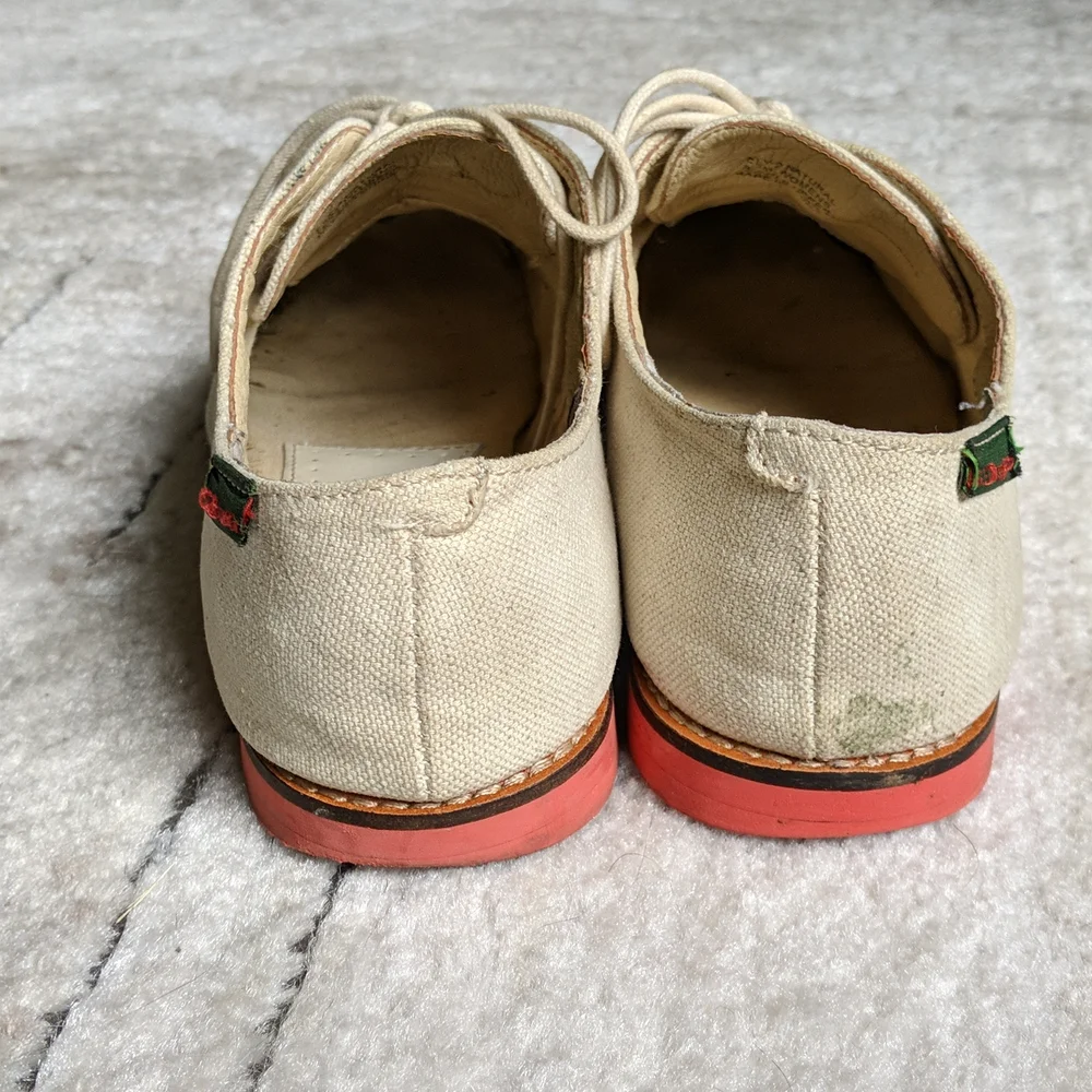 GH Bass & Co beige textile upper oxford shoes size 8.5 - Picture 4 of 15